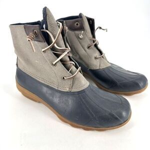Sperry Womens Syren Gulf Waterproof Duck Ankle Rainboots Boot Grey Blue Size 9.5